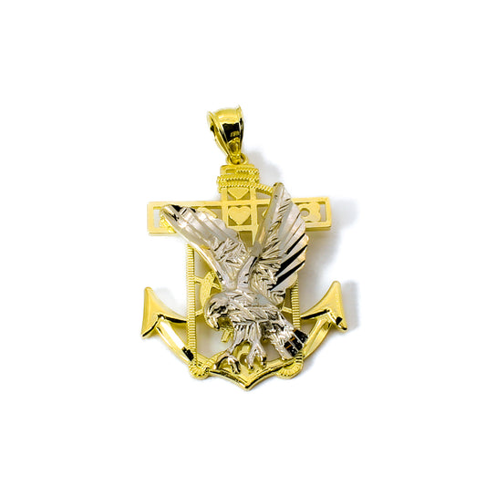 Eagle And Anchor - White Gold - 14k