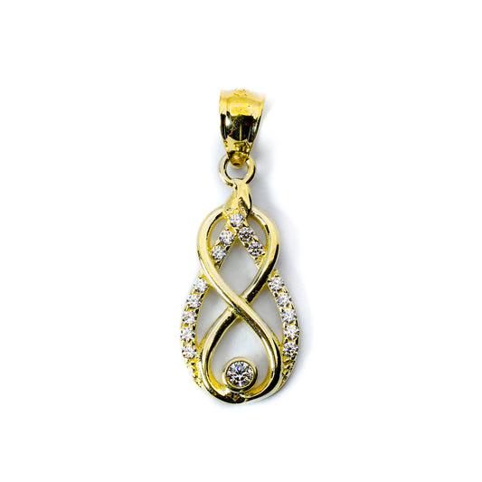 Infinity Teardrop Charm - 14k Gold