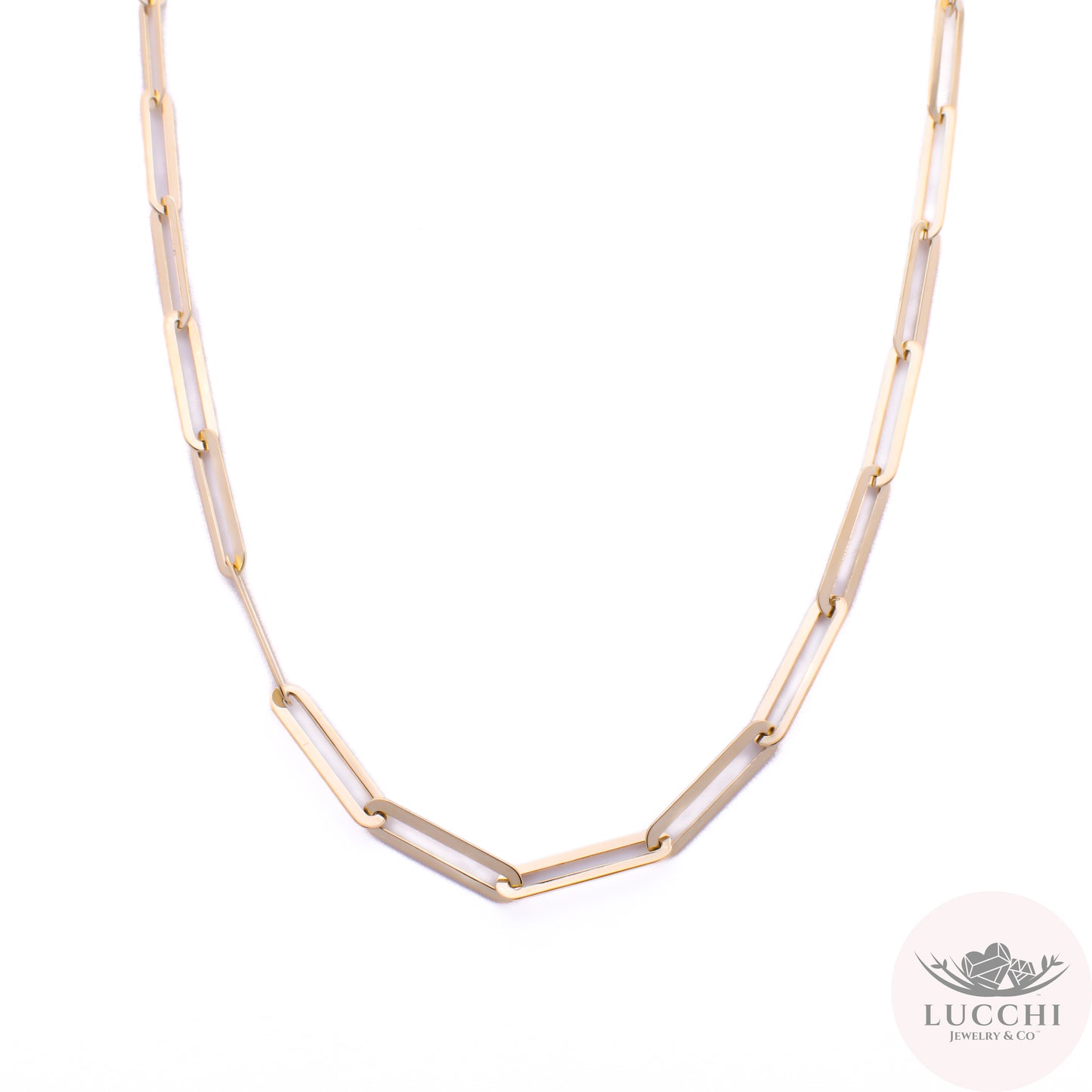 20" Paper Clip Chain Necklace - 3.5mm -14k