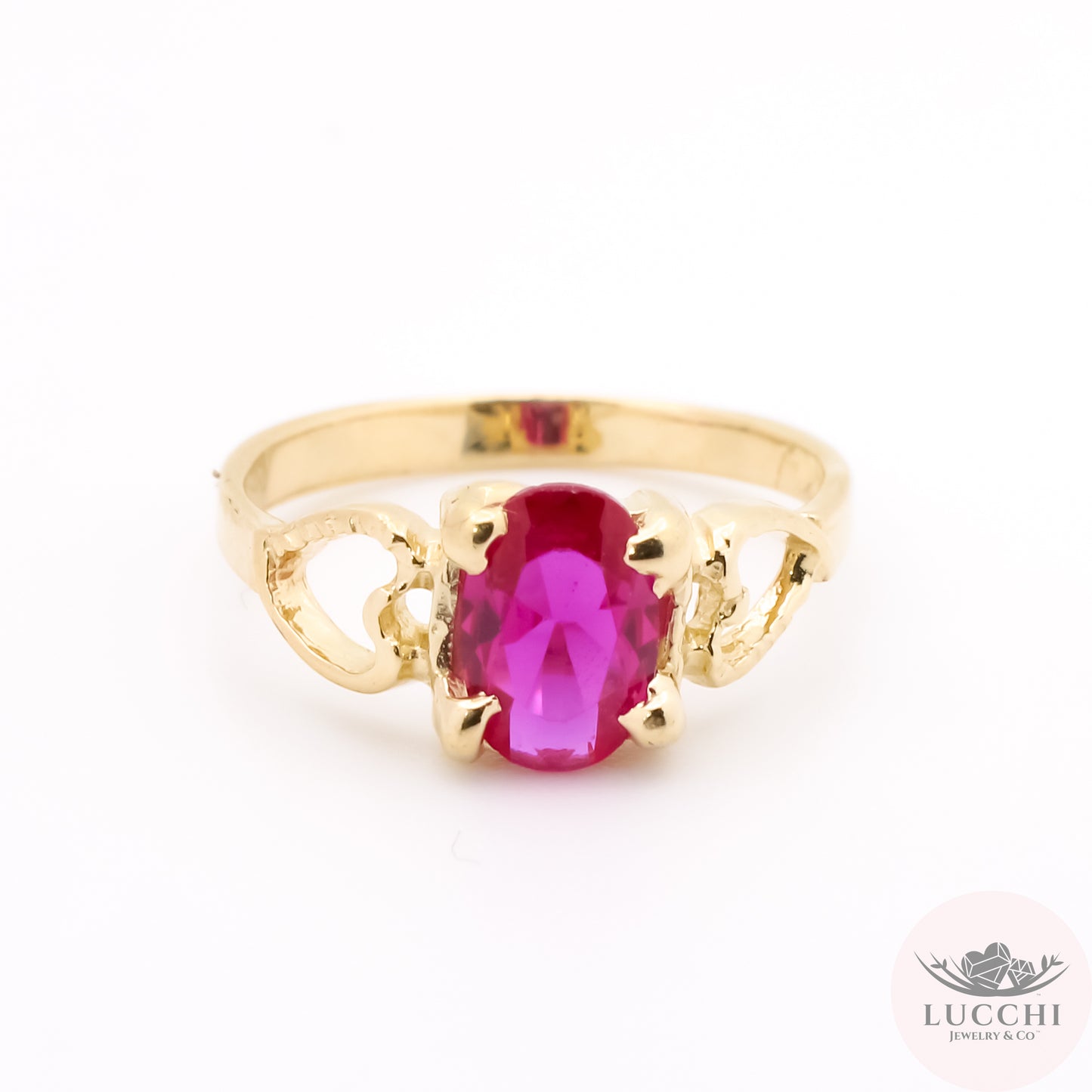 Baby Birthstone Ring - Ruby Red - 14k