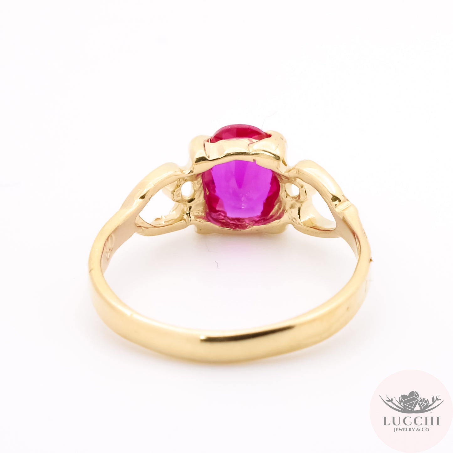 Baby Birthstone Ring - Ruby Red - 14k