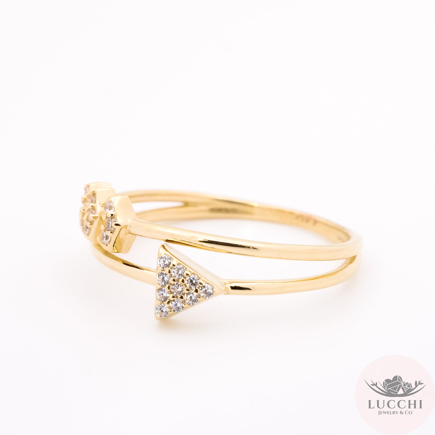 Bypass Arrow Ring - White - 14k
