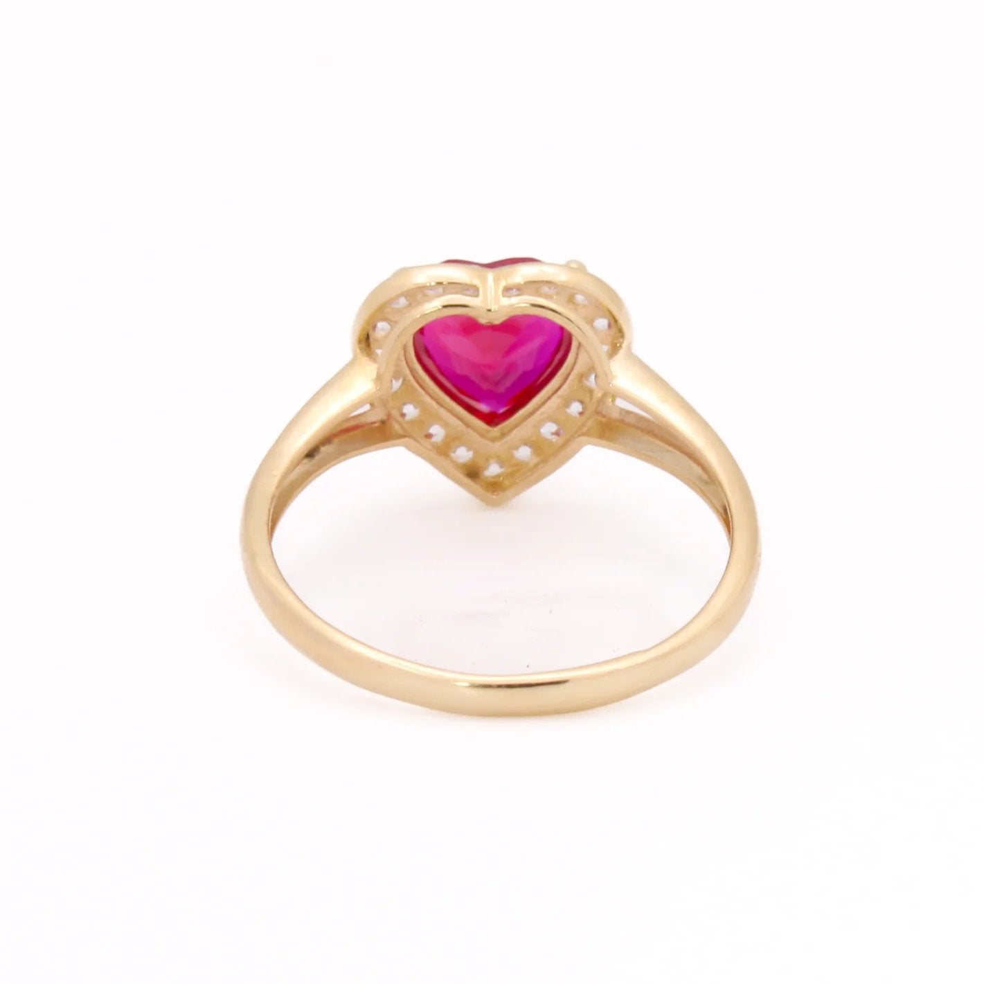 Promise x Halo Heart Ring - Red White - 14k