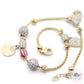 14k Multi-Charm Brand Bracelet - 2mm