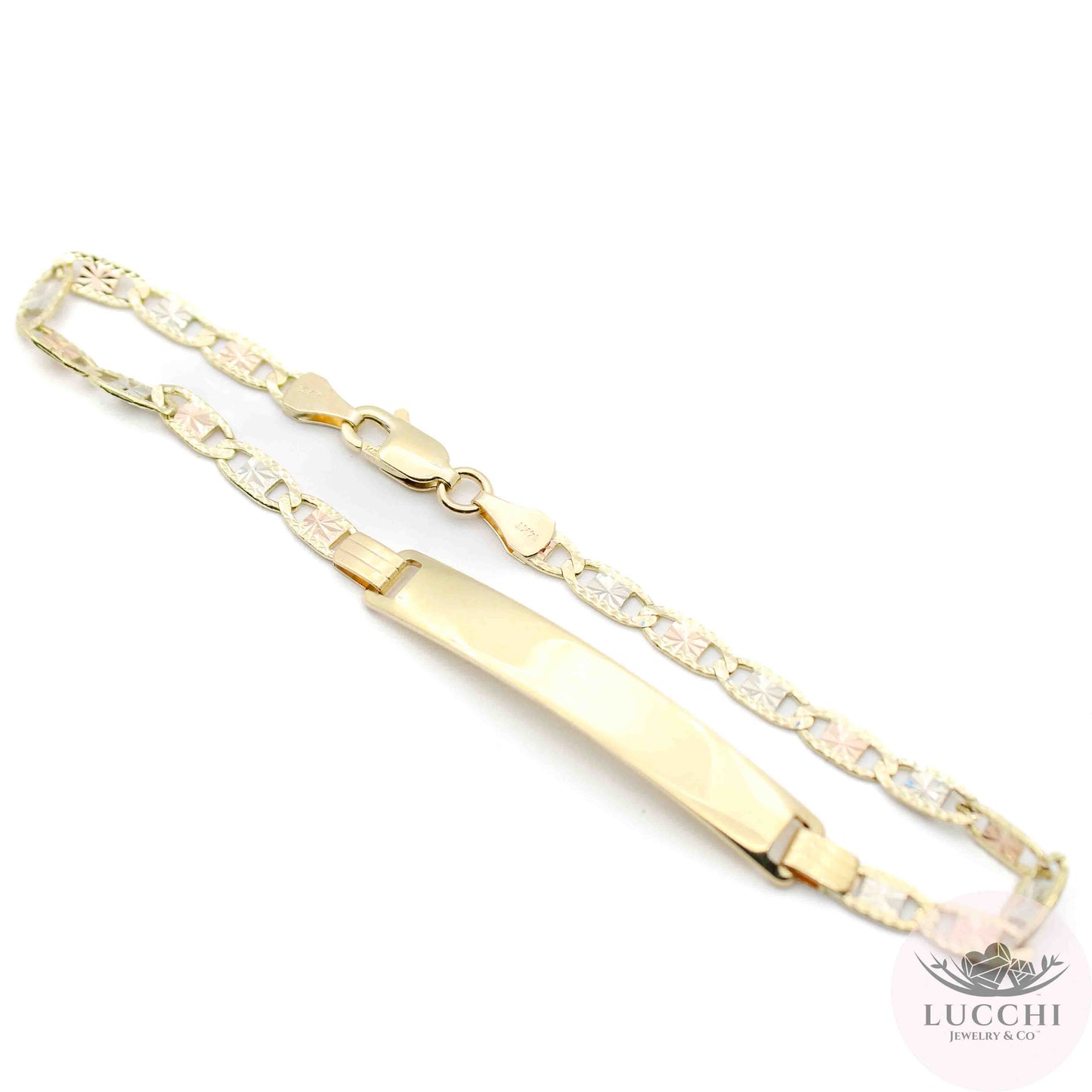 14k Marine Chain Link ID Bracelet