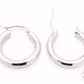 14mm Classic Hoop Earrings - White Gold Thick - 14k