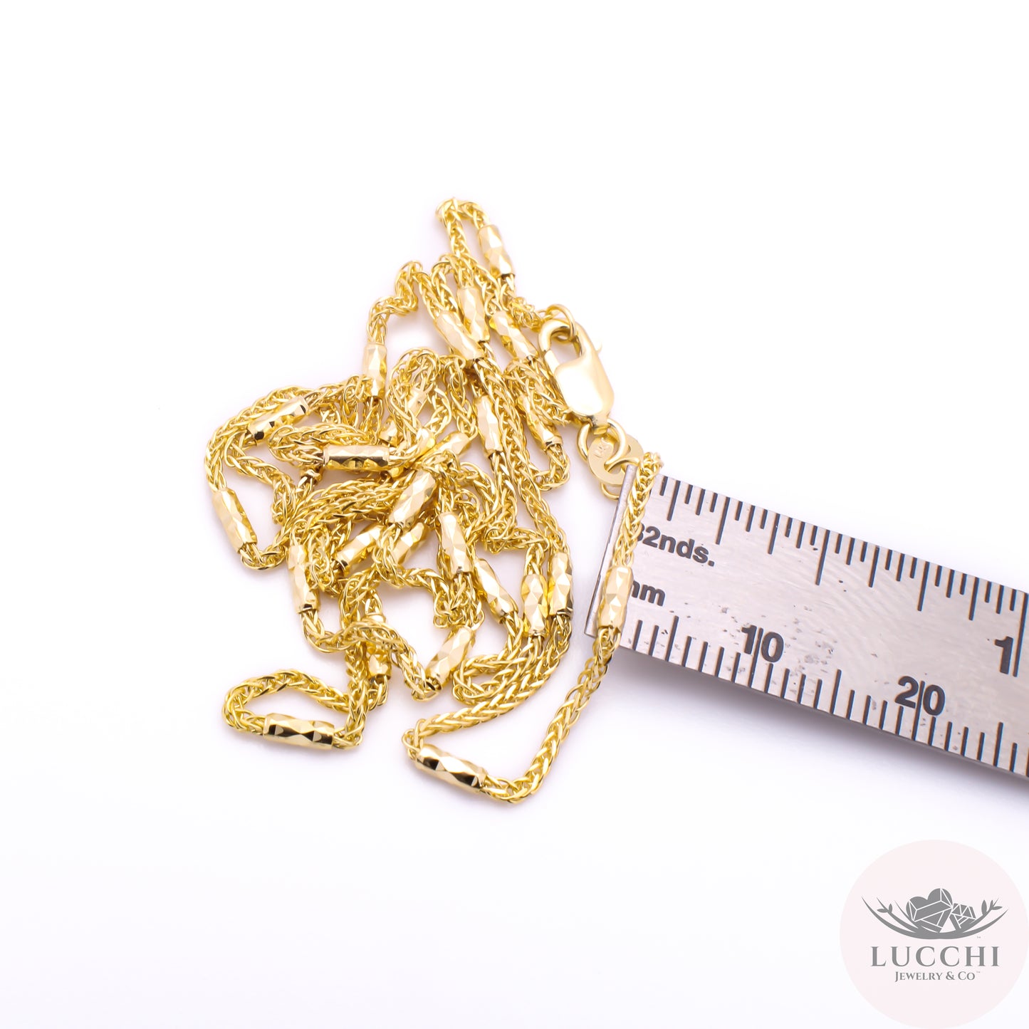 Espiga Wheat Station Chain Necklace - 2mm - 14k