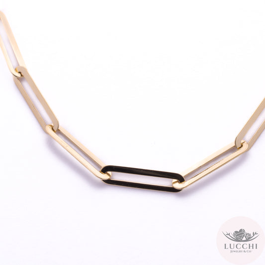 20" Paper Clip Chain Necklace - 3.5mm -14k