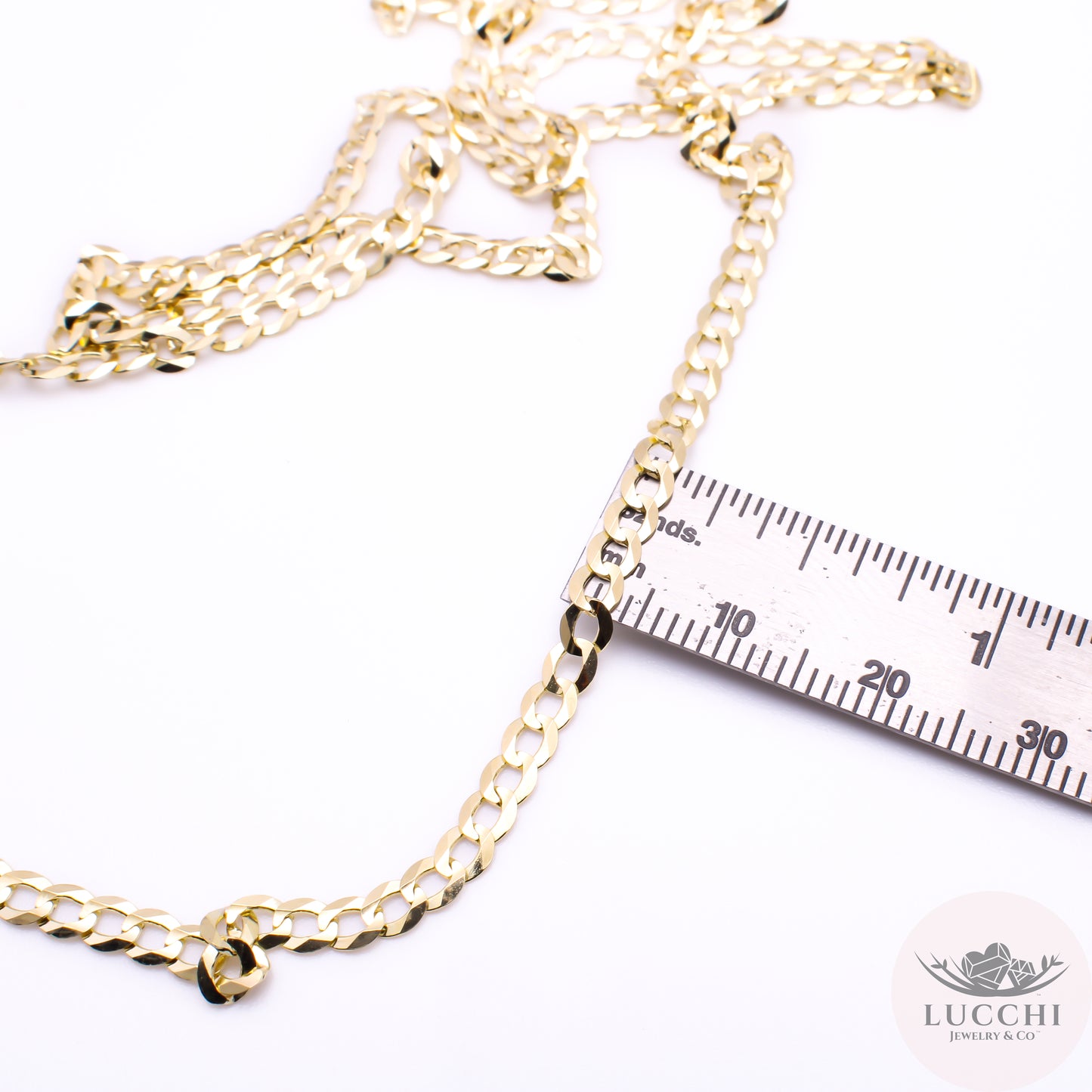 22" Curb Chain Necklace - 4mm - 14k