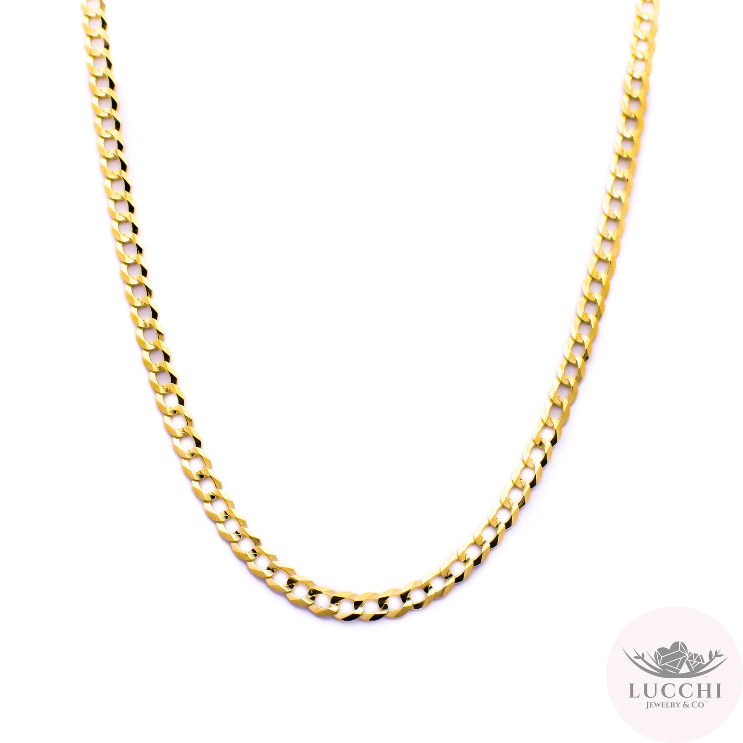 22" Curb Chain Necklace - 4mm - 14k