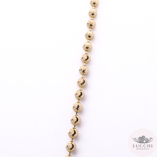 22" Diamond Cut Ball Chain Necklace - 2.5mm - 14k