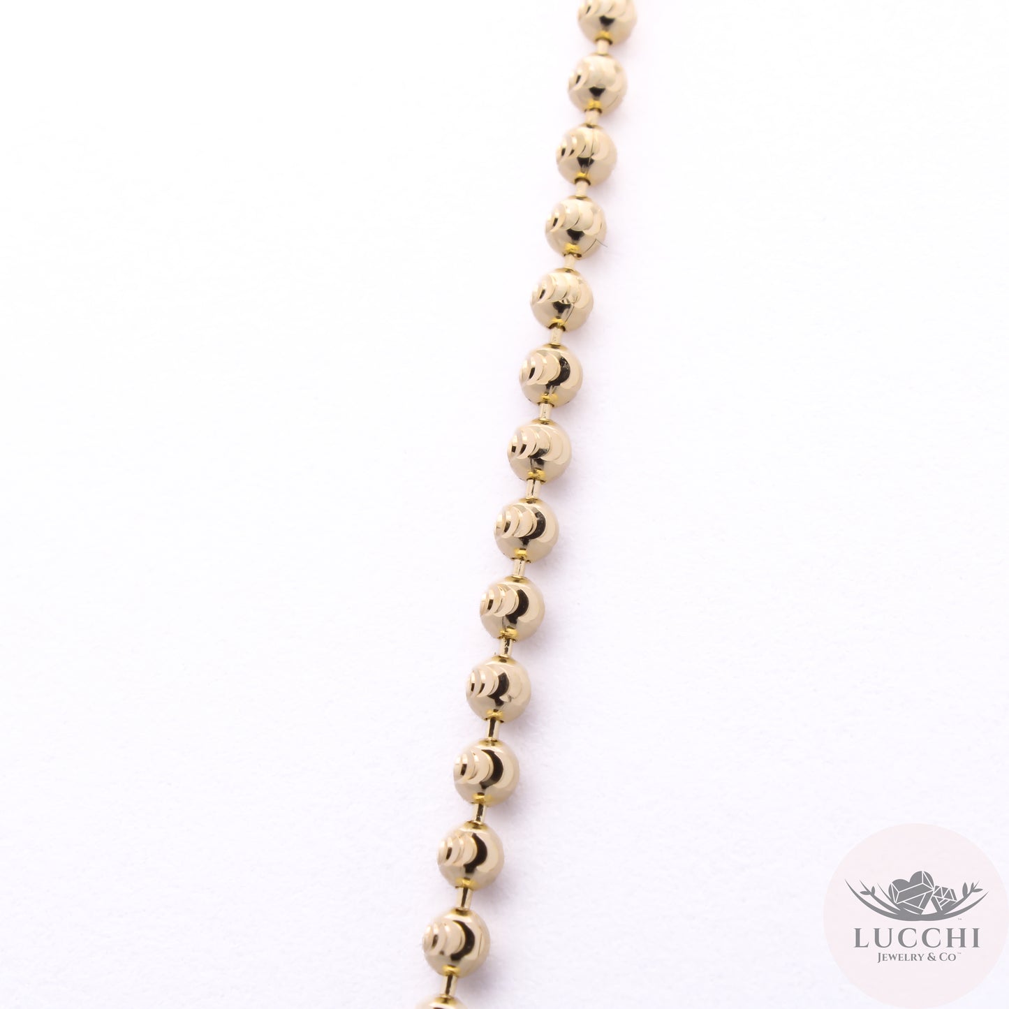 22" Diamond Cut Ball Chain Necklace - 2.5mm - 14k