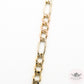 22" Figaro Tri Gold Chain Necklace - Star Engraved - 5mm - 14k