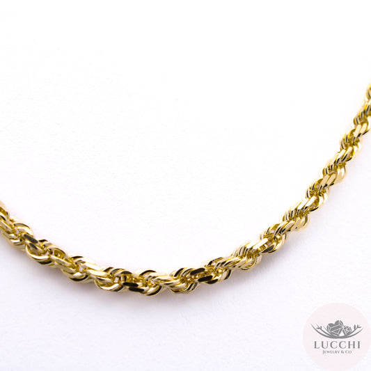 22" Rope Chain Necklace - 3mm - 14k
