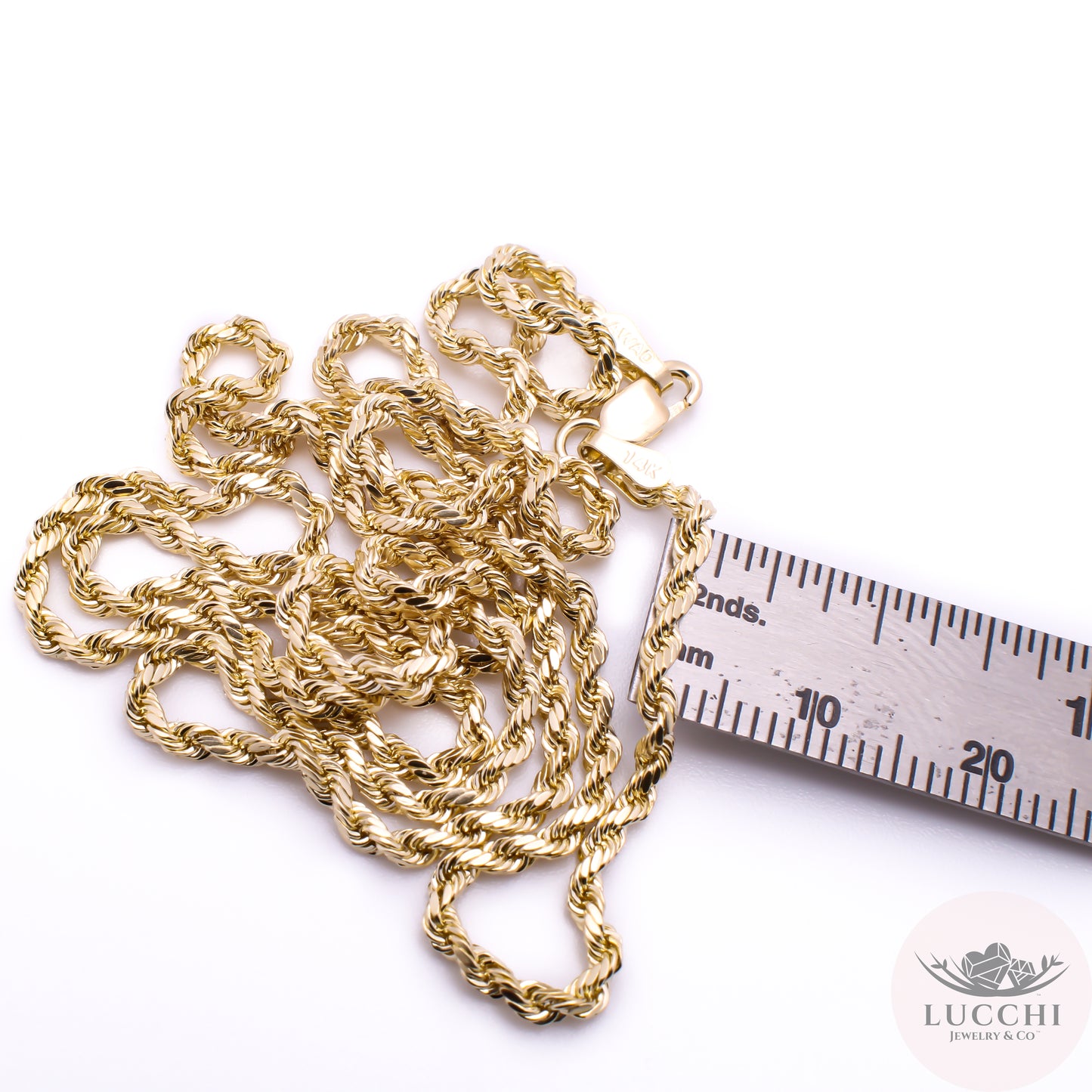 22" Rope Chain Necklace - 3mm - 14k