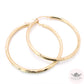 45mm Chevron Classic Hoop Earrings - Glass Blasted - 14k