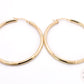 45mm Chevron Classic Hoop Earrings - Glass Blasted - 14k