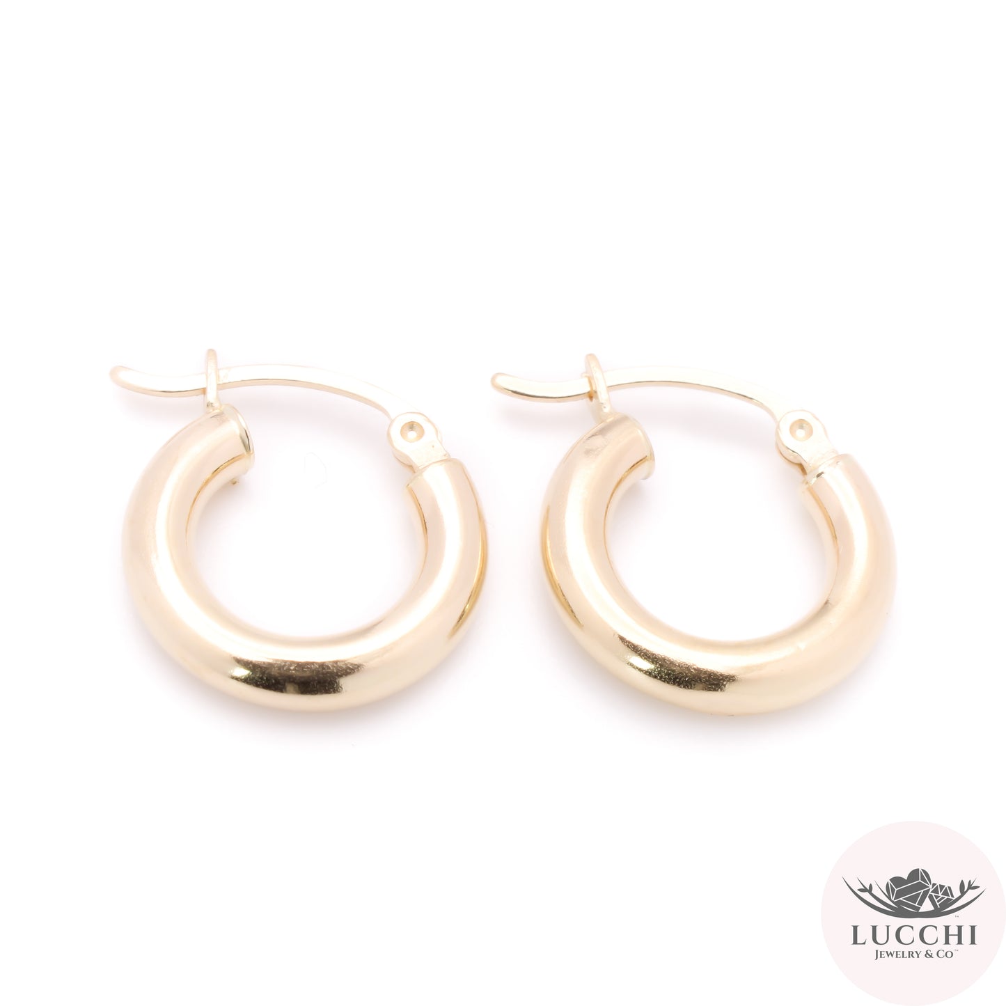 9mm Classic Hoop Earrings - Thick - 14k