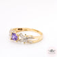 Angel Wing Princess Cut Ring - Amethyst Purple - 14k