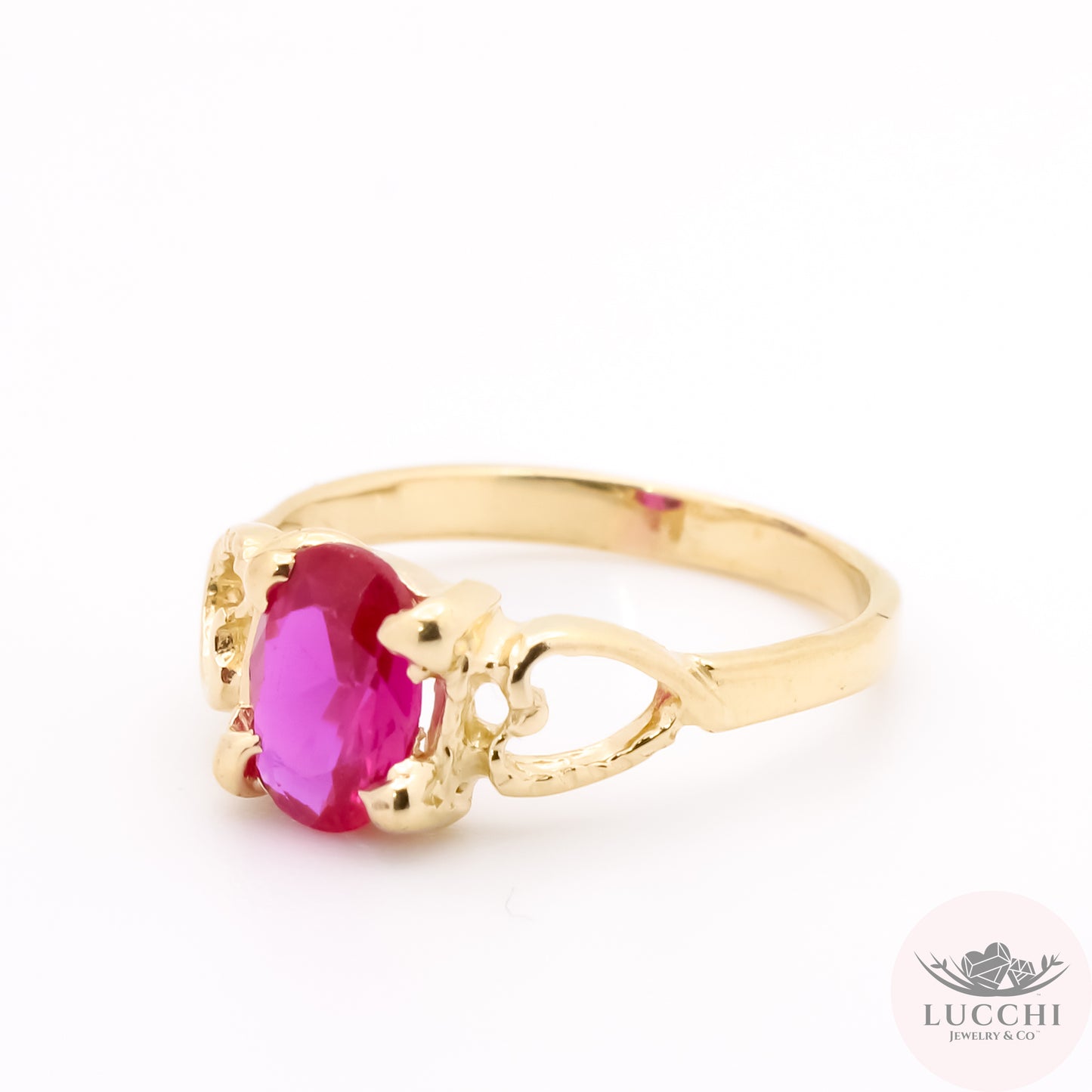 Baby Birthstone Ring - Ruby Red - 14k