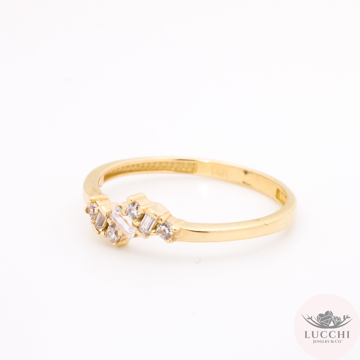 Bypass Minimal Deco Ring - White - 14k