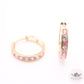Checkered Huggies Earrings - Color & White - 14k