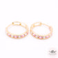 Checkered Huggies Earrings - Color & White - 14k