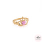 Claddagh Rustic Style Pink Stone Ring - Royal Crown - 14k