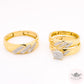 Couples Matching Set Wedding/Engagement Halo Ring - Diamond - 14k