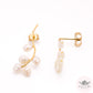 Cultured Pearl Leaves on Branch Baroque Earrings - 14k