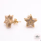 Double Stack 5pt Star Stud Earrings - 14k