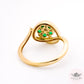 Statement x Floral x Bypass x Halo Ring - Emerald Green - 14k