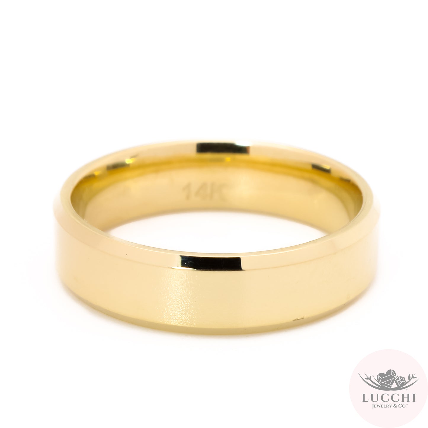 Geometric Sleek Plain Band Ring - 14k