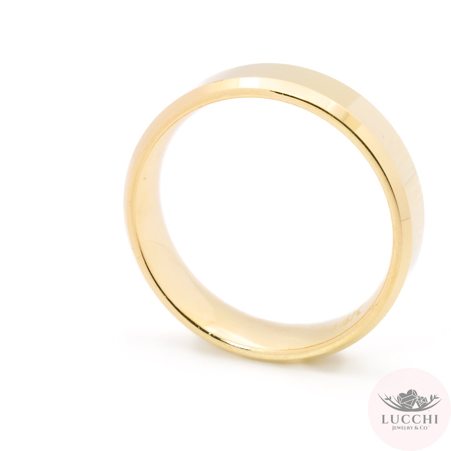 Geometric Sleek Plain Band Ring - 14k