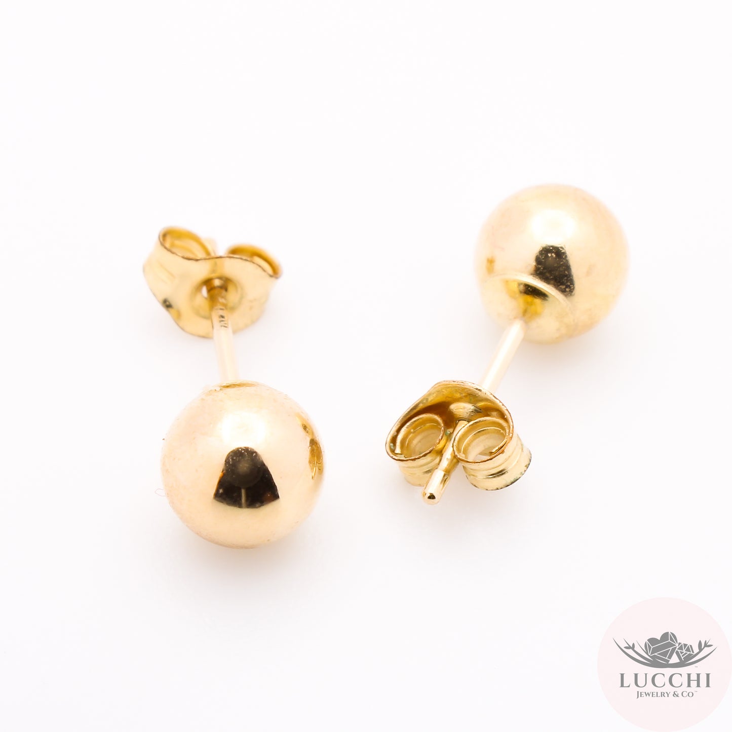 Gold Bead Studs 5mm - 14k