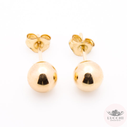 Gold Bead Studs 5mm - 14k