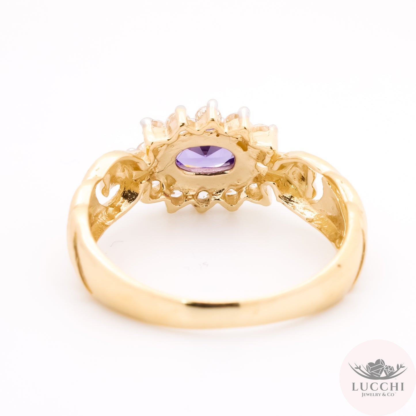 Halo Link Ring - Amethyst Purple - 14k