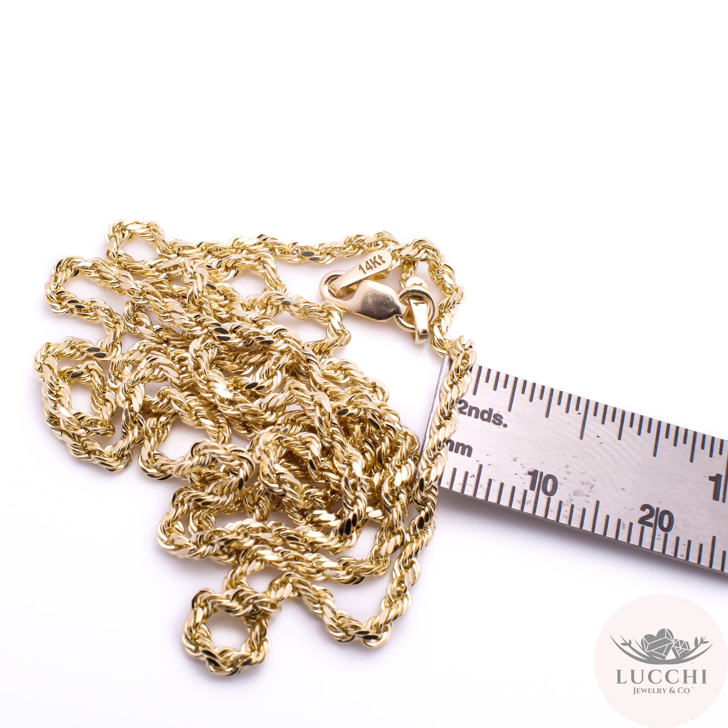Hollow Rope Chain Necklace - 3mm - 14k