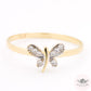Minimal Slim Butterfly Ring - White - 14k