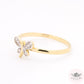 Minimal Slim Butterfly Ring - White - 14k