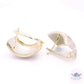 Neo Art Deco Tri Color Omega Earrings - Style 3 - 14k