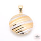 Neo Art Deco Tri Color Stripes and Deboss Charm -14k