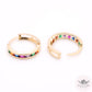 Rainbow Huggies Earrings - Emerald Cuts- 14k