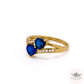 Two Shooting Hearts - Promise x Forever Ring - Sapphire Blue - 14k