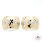 Neo Art Deco Tri Color Omega Earrings - Style 3 - 14k