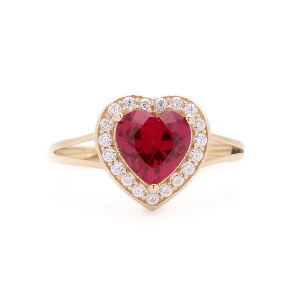 Promise x Halo Heart Ring - Red White - 14k